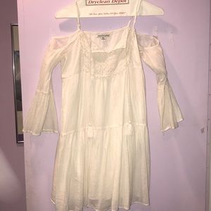 American Eagle White Off the Shoulder Boho Dress